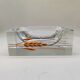 1960s rectangular ashtray or catch-all in Murano glass by Pagnin & Bon with handcrafted 24k gold finishing. Made in Italy.
