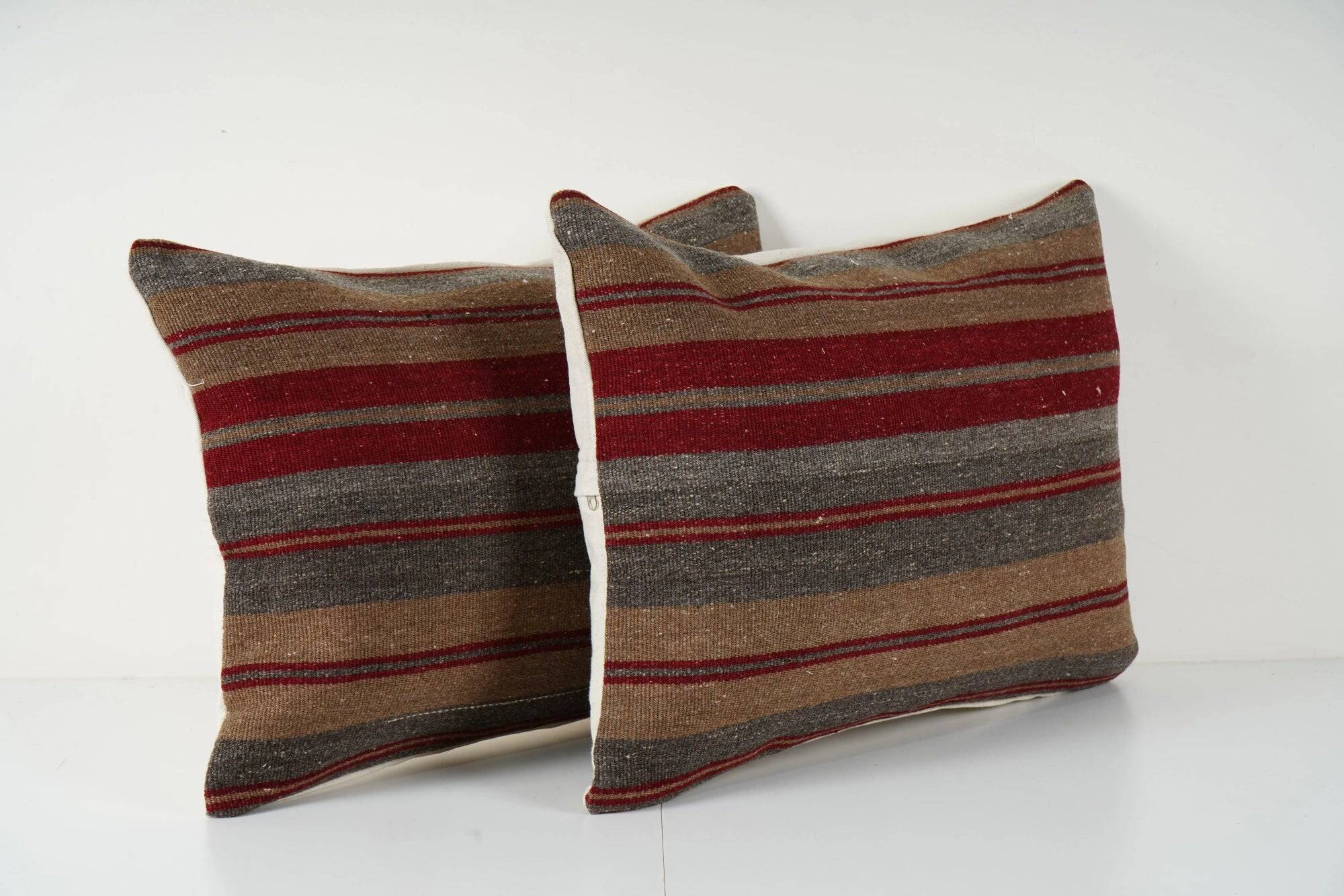 Set of 2 vintage kilim cushion covers 46x61 cm