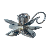 Silver flower candle holder