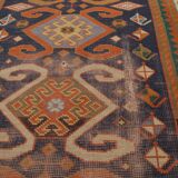 Tapis d'orient caucasien ancien fait main kazak 160 X 100cm