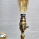 Three-light painter's table lamp in brass from the 1950s.