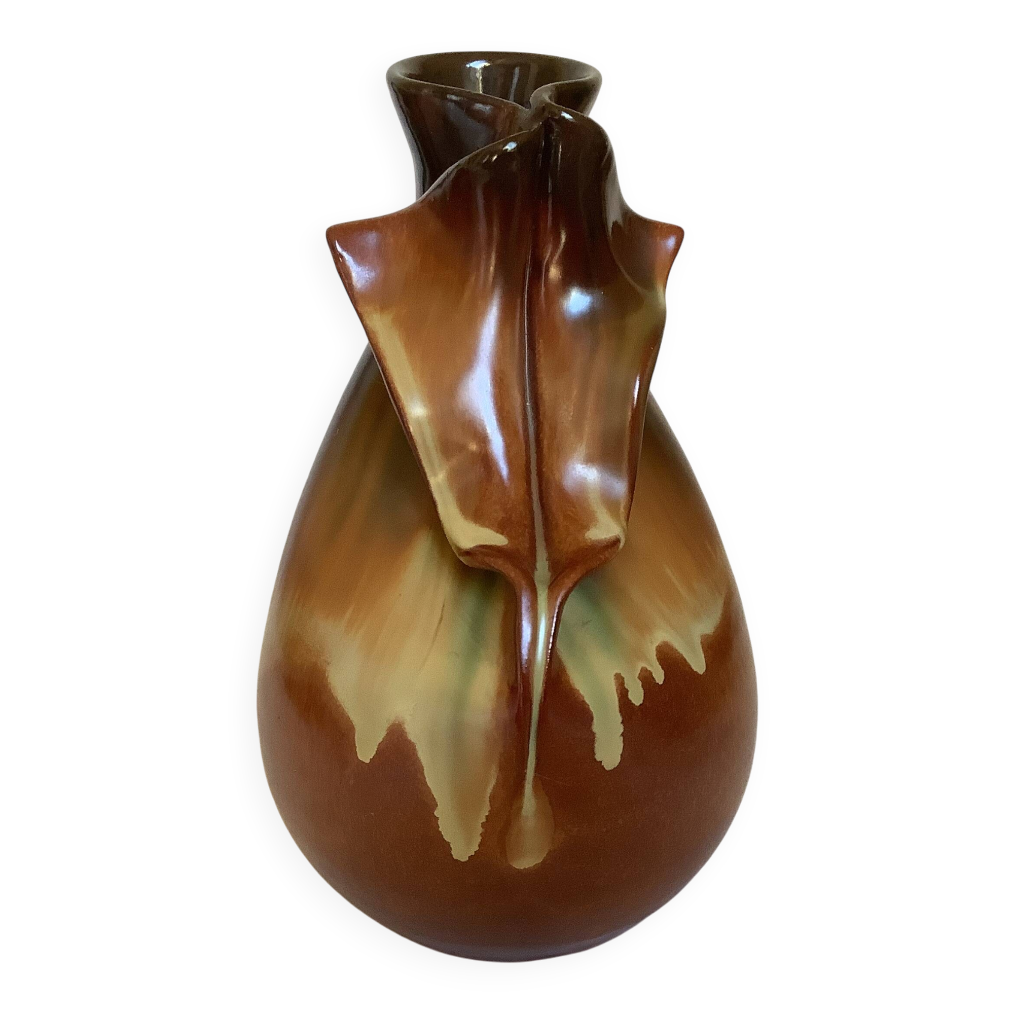 Pleated shirt collar ceramic vase