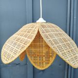 Suspension lampshade rattan straw flower