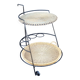French iron and wicker bar cart from the 1950s