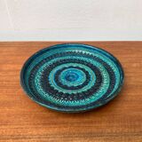 Large bowl in Rimini Blu pottery, mid-century by Aldo Londi for Bitossi.