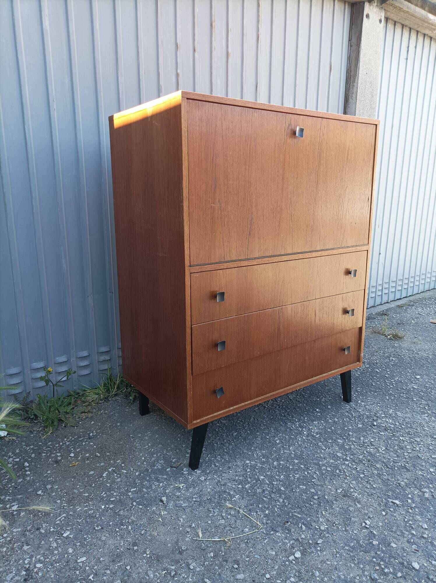 Old secretary cabinet scandinavian dresser vintage compass feet