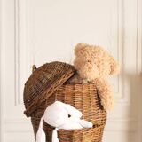 Restored wicker storage basket or patatière
