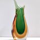 Vintage Green and Orange Sommerso Murano Glass Vase by Flavio Poli, Italy