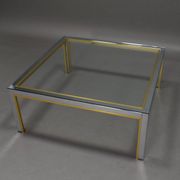 Table basse en chrome et or italienne, années 1970