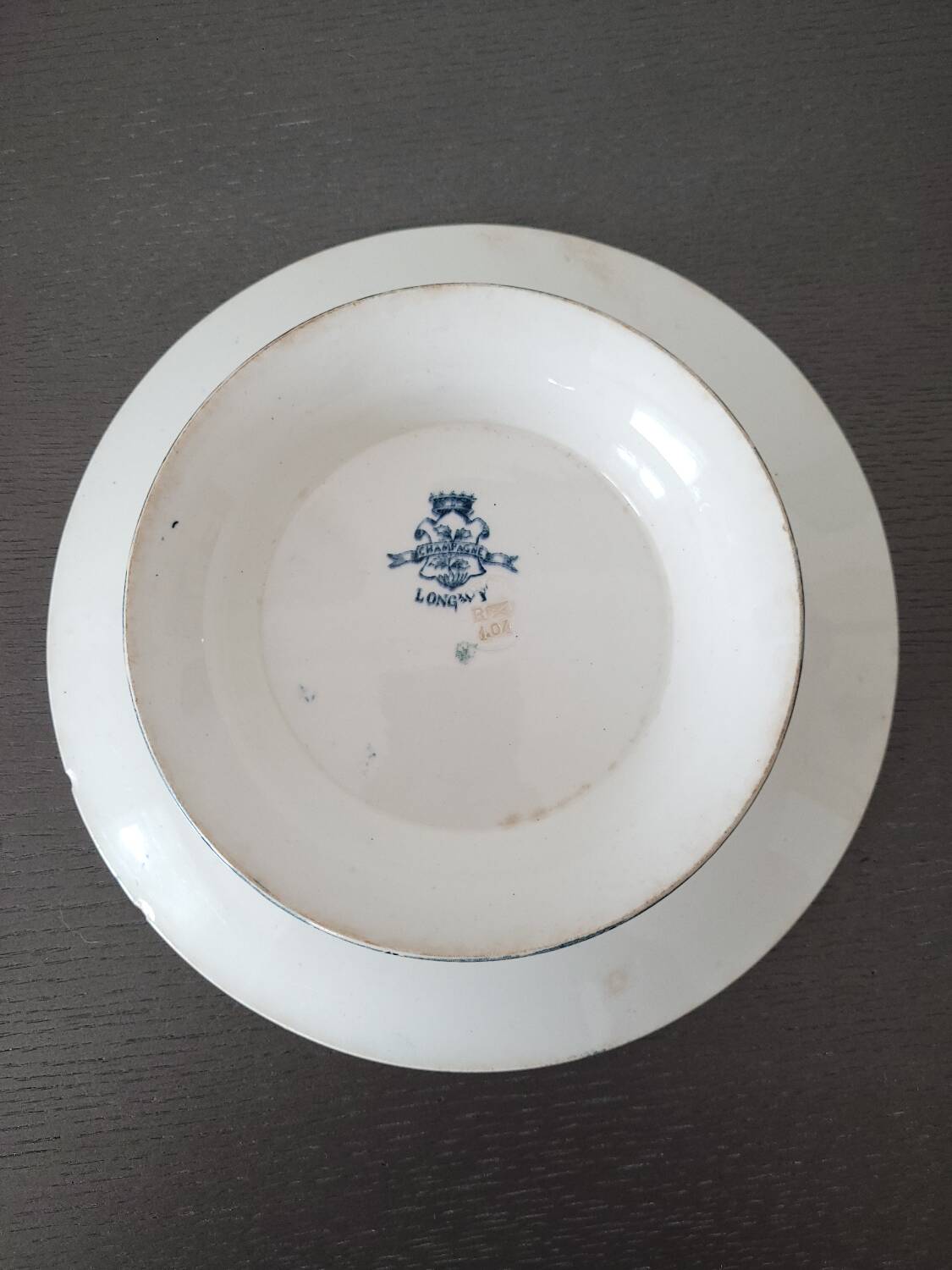 Longwy blue footed plate