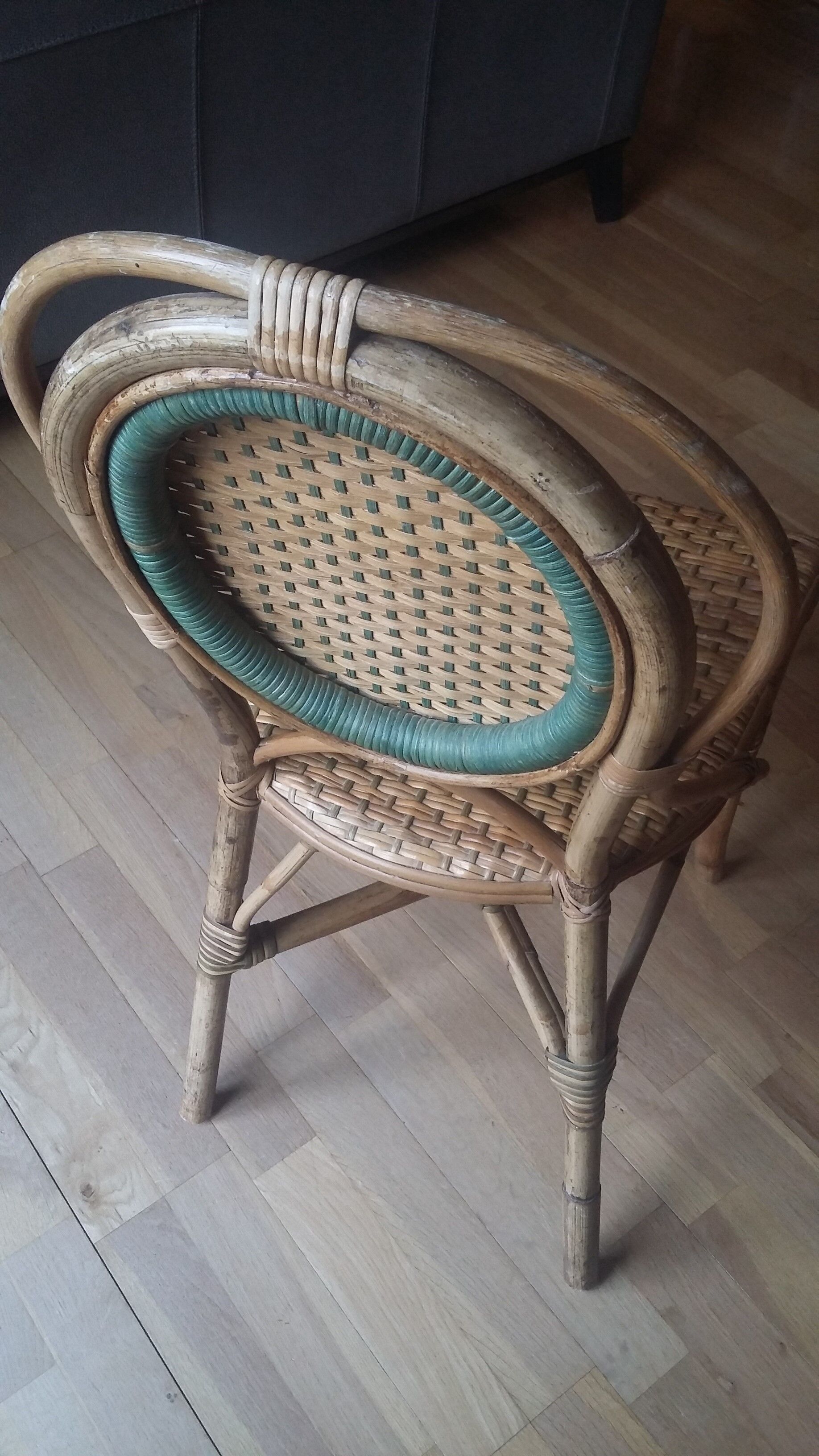 Chaise en rotin vintage