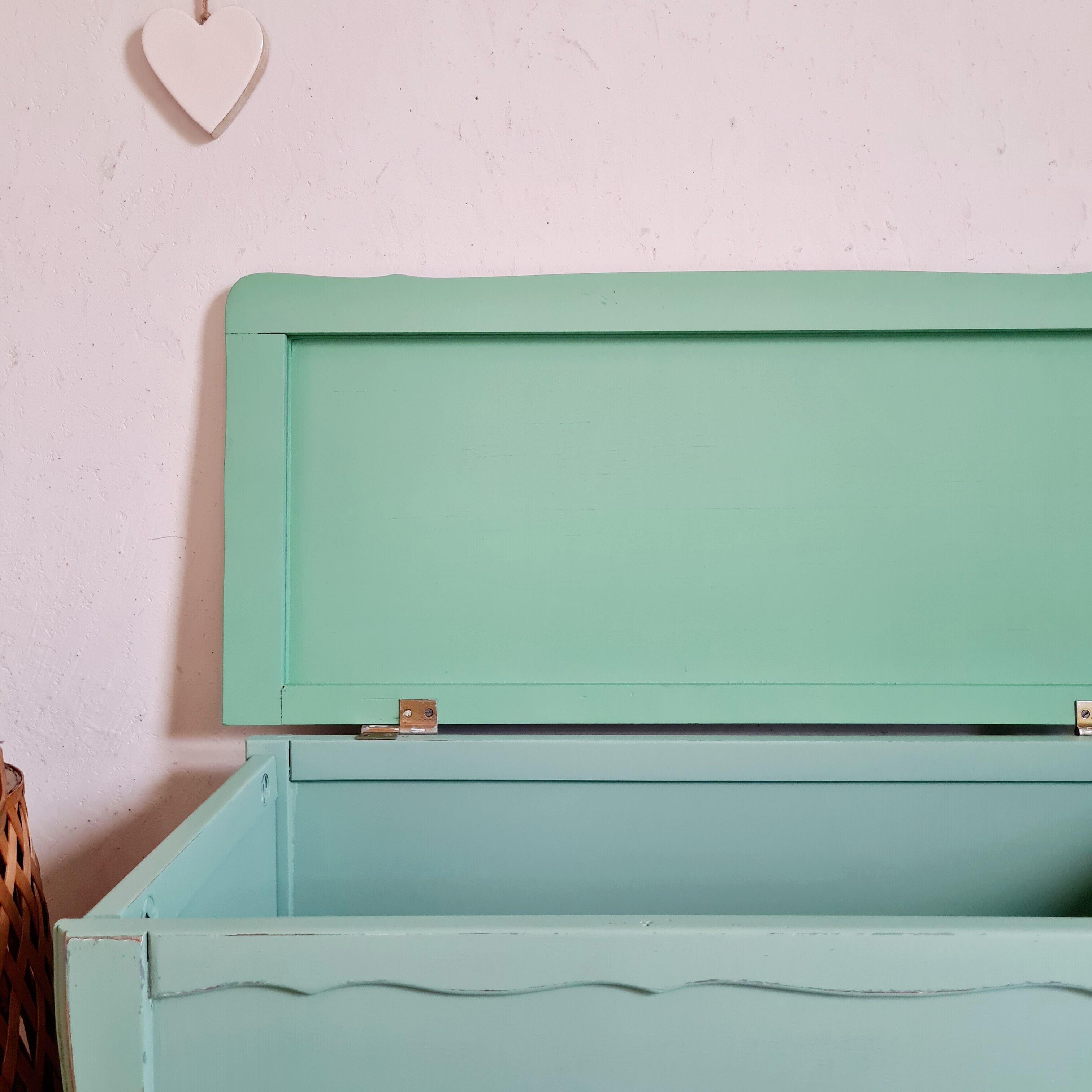 Old toy chest renovated green