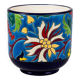 Cache-pot Longwy Art Déco en faïence émaillée décor floral polychrome