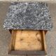 Louis Philippe bedside table from the 19th century in solid wood and grey marble.