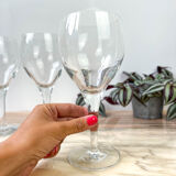 6 vintage crystal water glasses