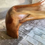 Sculptural bench in solid wood