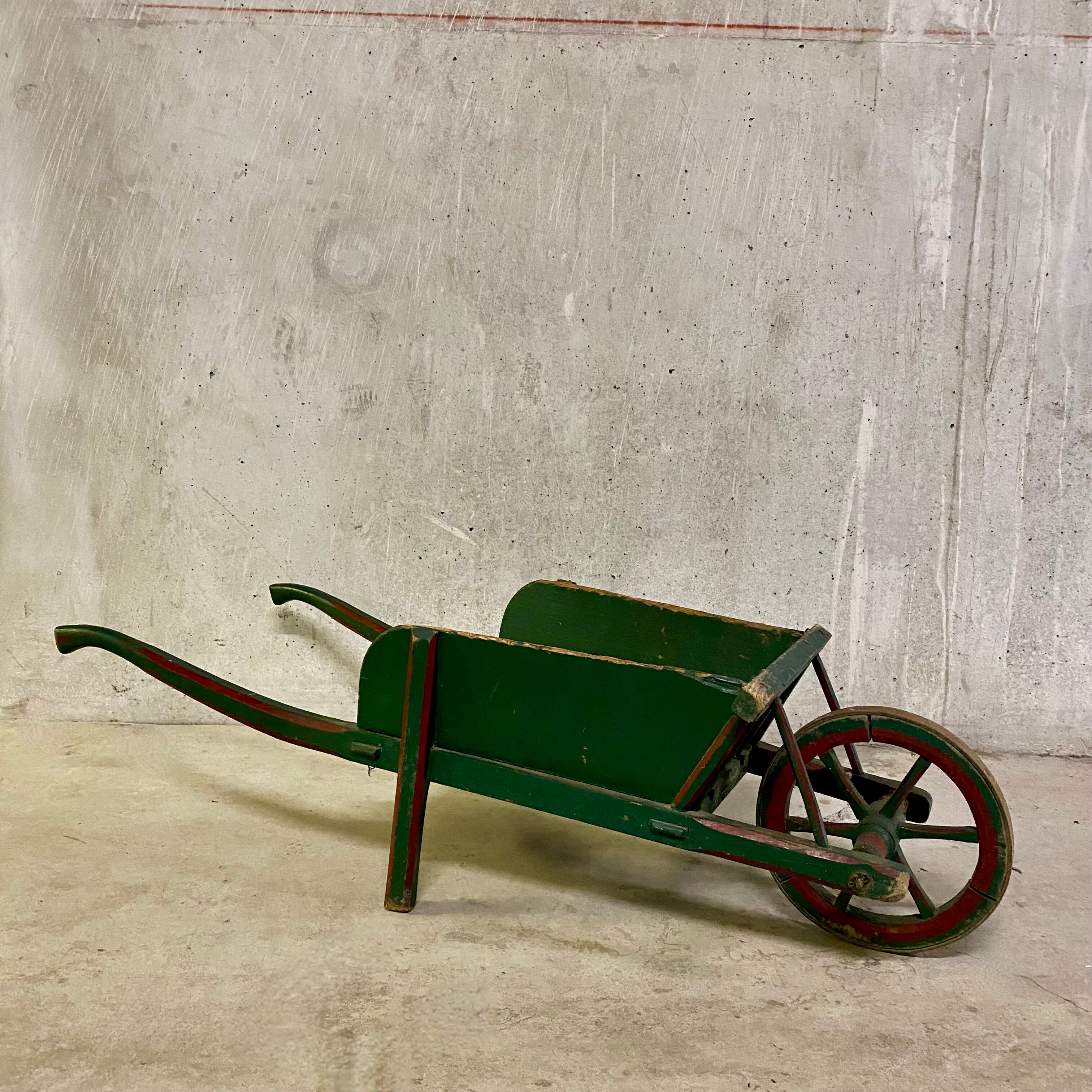 Wooden wheelbarrow