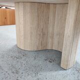 Table basse en travertin ovale années 80