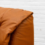 Italian Cognac Leather Bonacina Armchair 1970s