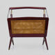 Magazine holders, italy, 1950s. walnut, canage, brass
