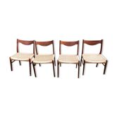 Chairs Arne Wahl Iversen teak and rope for Glynge Stolefabrik 60s
