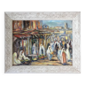 Bruno retaux "the souk in marrakech" oil on panel signed
