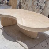 Sculptural Organic Shape Travertine Coffee Table