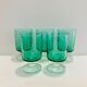 X5 small glasses with turquoise foot -years 50-retro-kitchen-vintage