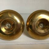 Pair of brass cellar rat candlesticks
