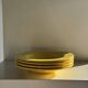 Set of 6 vintage yellow deep plates D22.5 H3.5