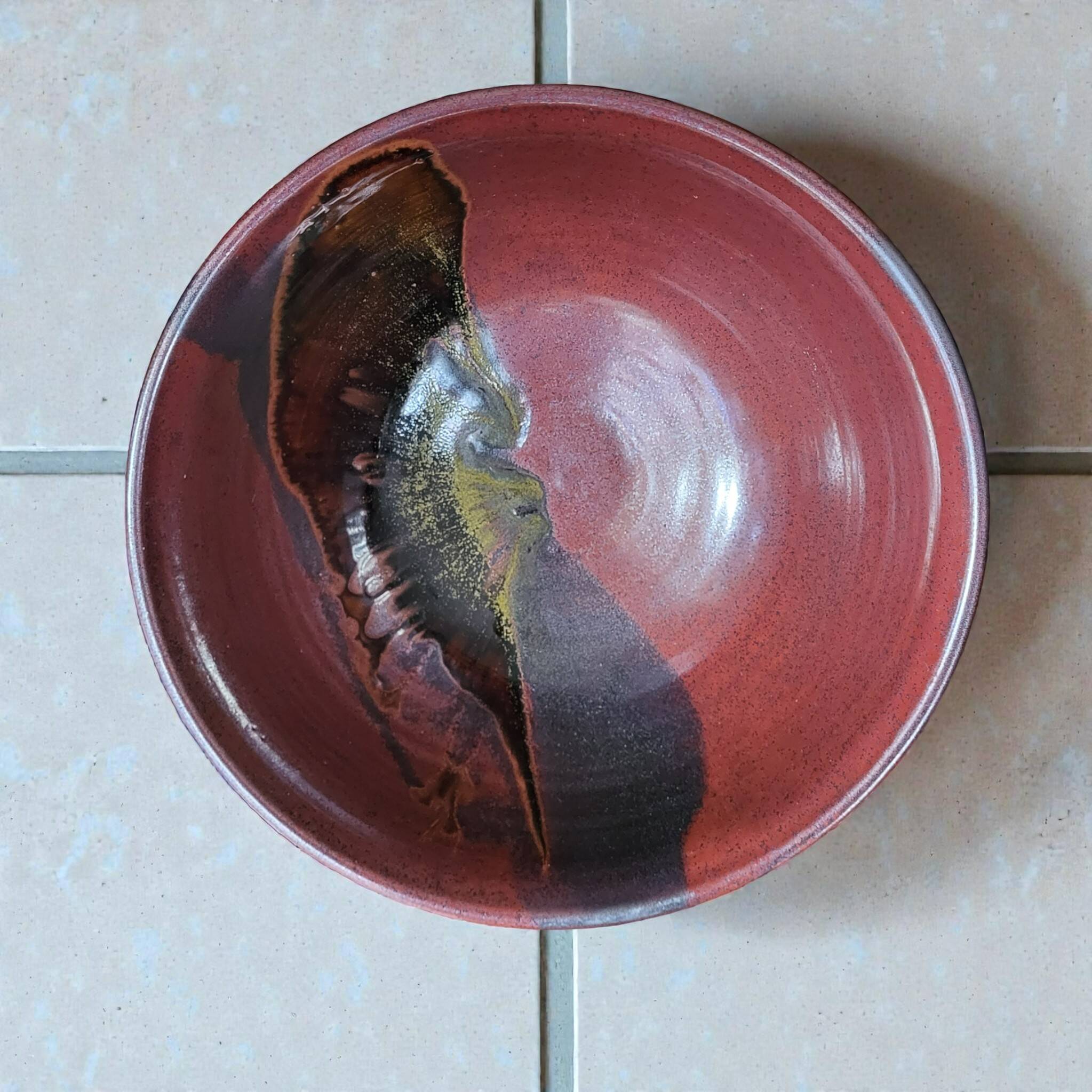 XXL stoneware salad bowl by Jean Cacheleux / Puisaye