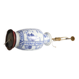 French Blue & White Willow Porcelain Table Lamp, by Louis Drimmer, Limoges