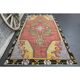 Vintage Turkish Oushak handmade wool cotton pink area rug 172x310