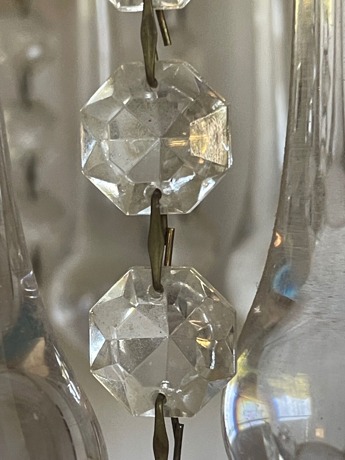 Murano glass and gold metal pendant light