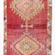 Tapis oriental turc rouge et rose, 88 x 329 cm