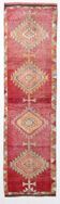 Red & Pink Oriental Turkish Runner Rug, 88x329Cm