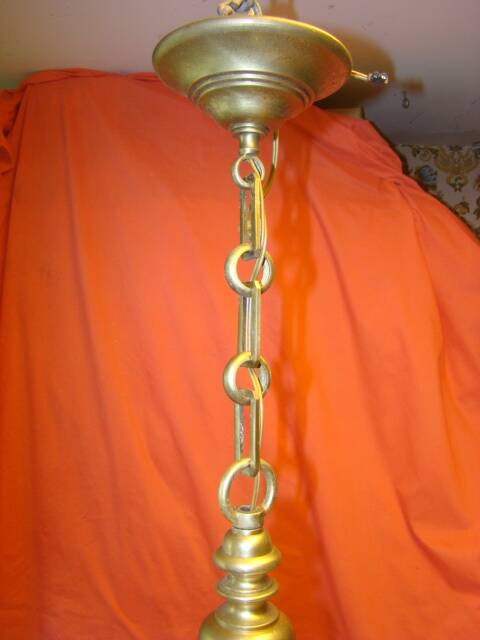 Dutch chandelier in solid bronze with 6 light arms, early 20th century.