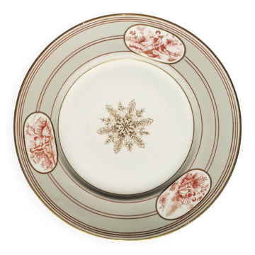 Assiette décors sanguine