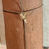 Terracotta tile with enamel decoration of a lady of the high nobility signed OGD