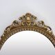 Antique psychedelic table mirror in brass, Louis XV style - 39x29cm