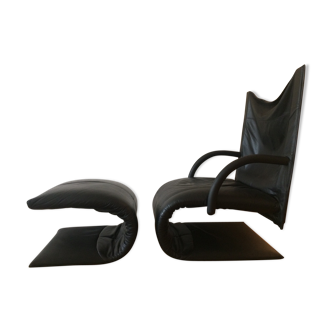 Zen leather chair high quality, designer Claude Brisson, line Roset