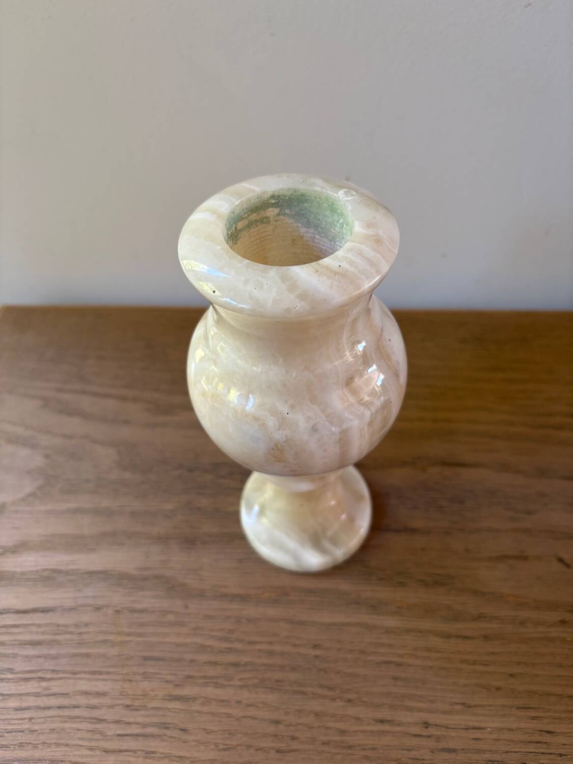 Honey agate vase, natural stone, vintage Italy, 1960s