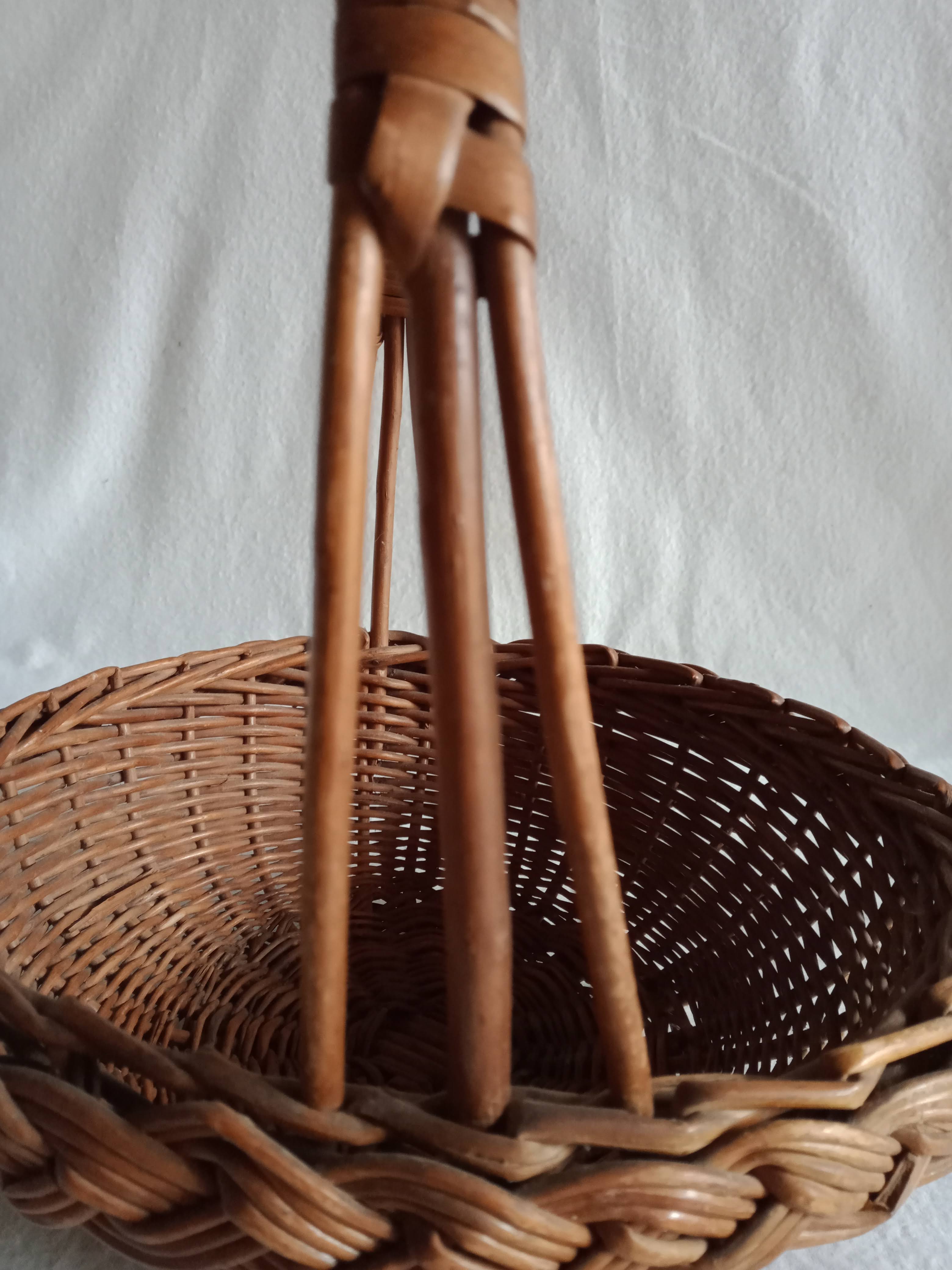 Old basket in braided wicker
