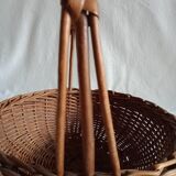 Old basket in braided wicker