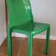 Set of 4 green Selene Magistretti chairs.