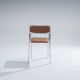 Tubular steel and cognac leatherette chair, 1980s