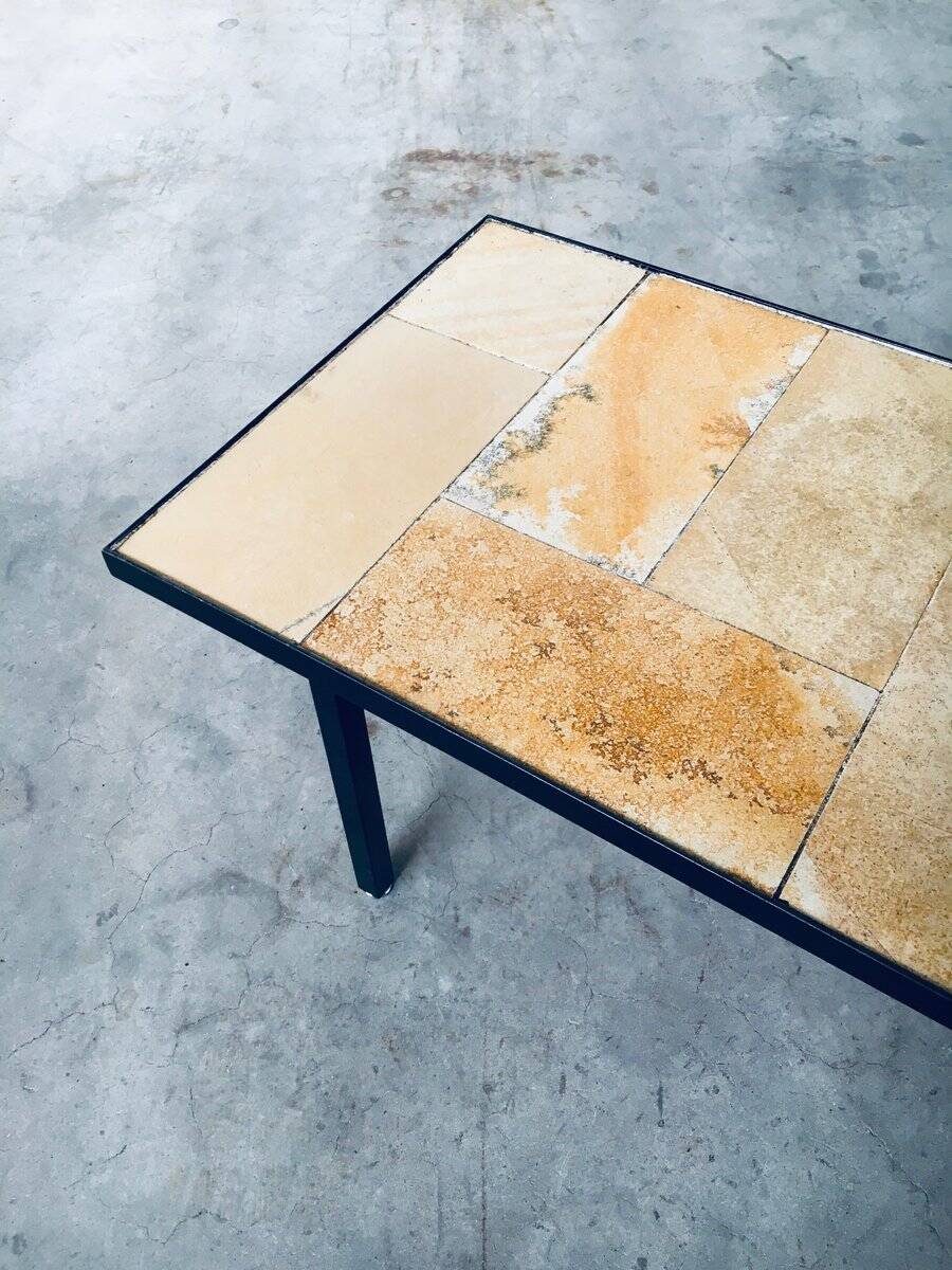 Mid-Century Minimalist Ceramic Tile Coffee Table, France, 1960s