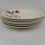 Six flat earthenware plates