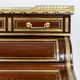 Louis XVI cylinder desk in mahogany and pink marble - circa 1860-1890