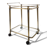1950s brass rolling trolley